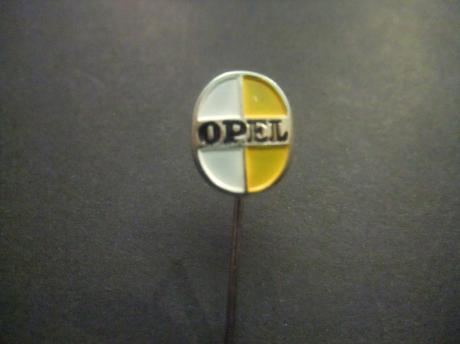 Opel auto oud logo wit geel ( zilverkleurige band)